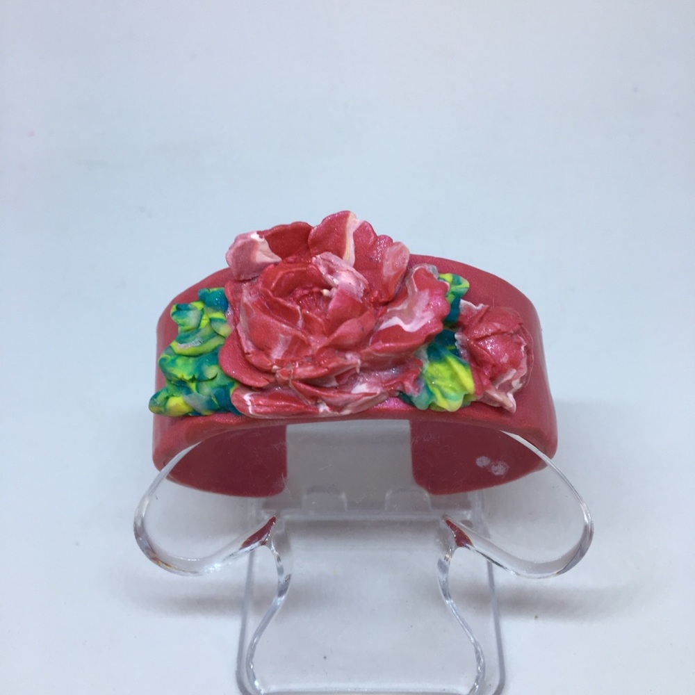 Handmade Polymer Clay Bracelet, Handmade Jewelry, Bangle Bracelet, Jewelry - Picture 3 of 8